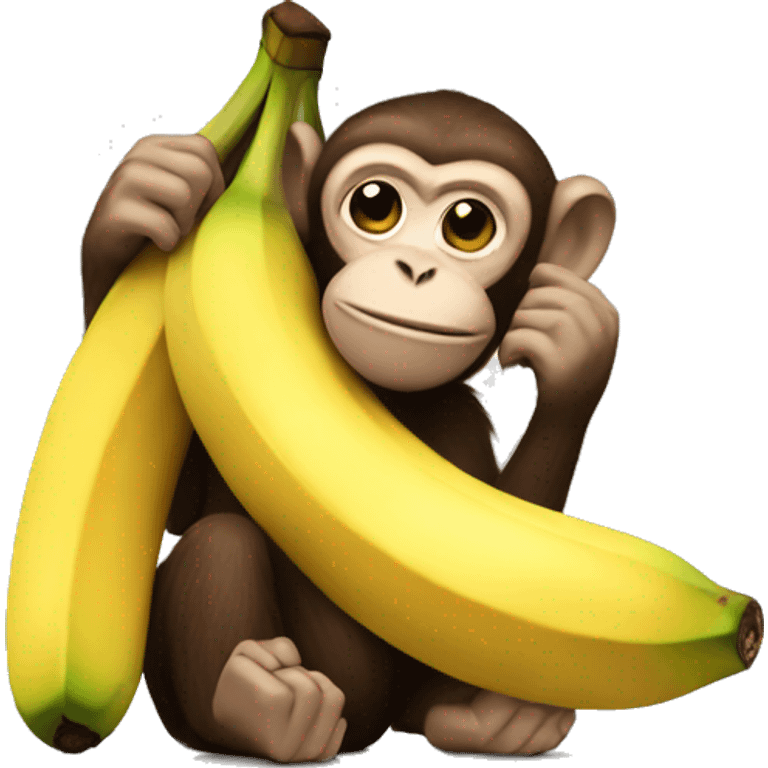 Monkey eating a BIG banana emoji