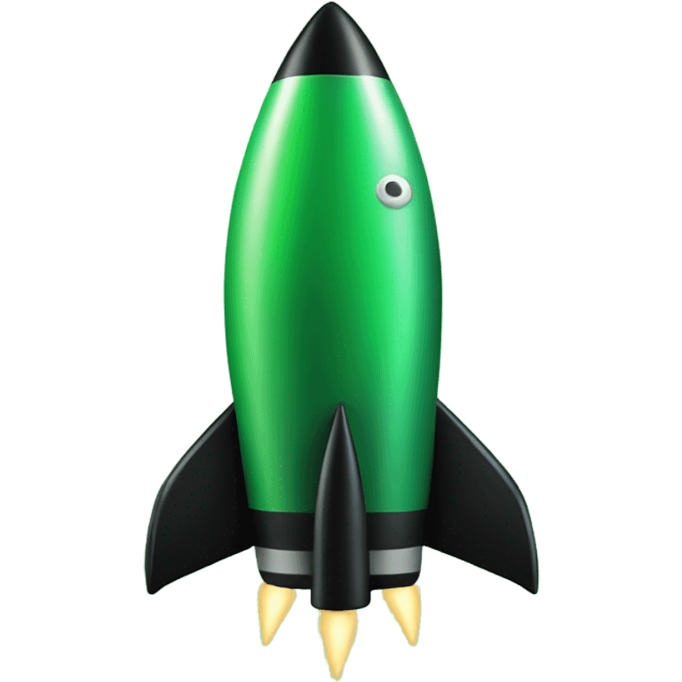 green and black rocket ship emoji