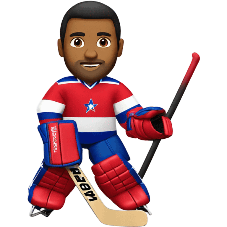 Puerto Rican hockey goalie dad  emoji