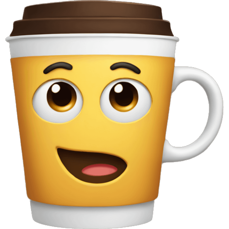 Emoji face having coffee  emoji