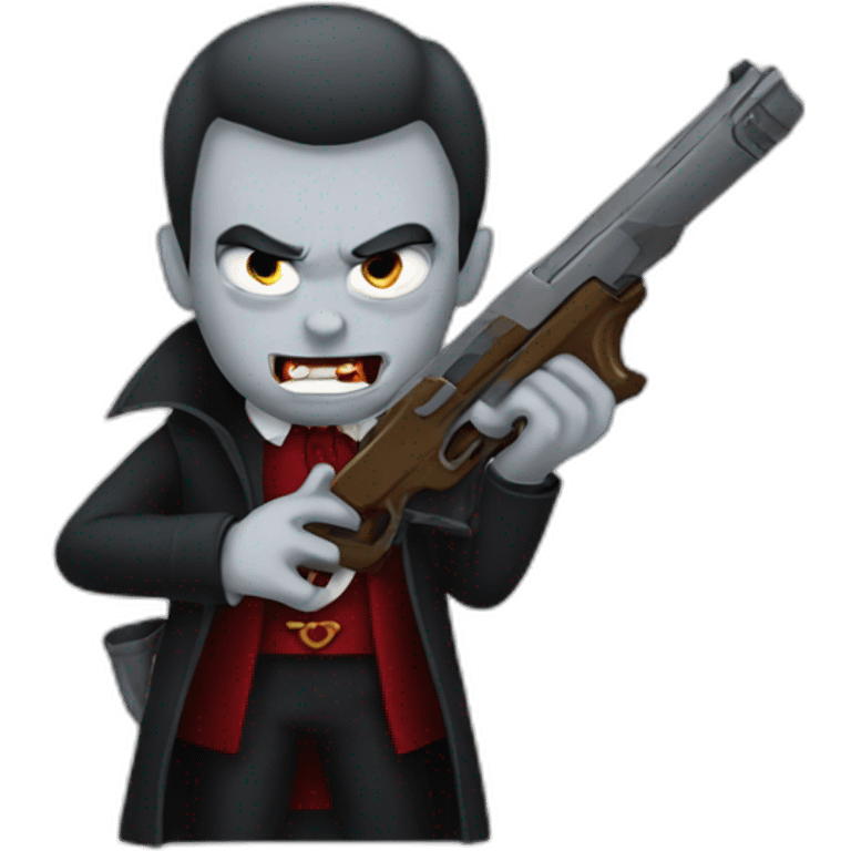 Vampire holding gun emoji