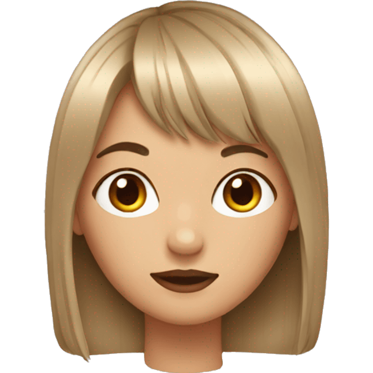 Girl with bangs straight hair emoji