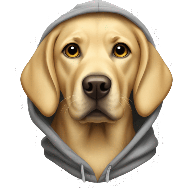 Golden Labrador retriever wearing the hoodies  emoji