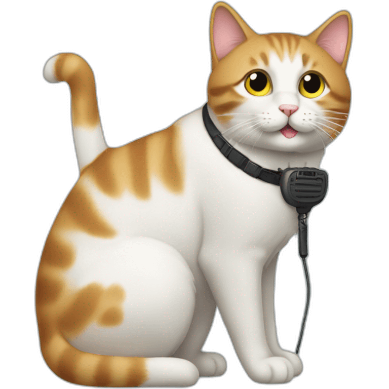 a cat with a walkie talkie emoji