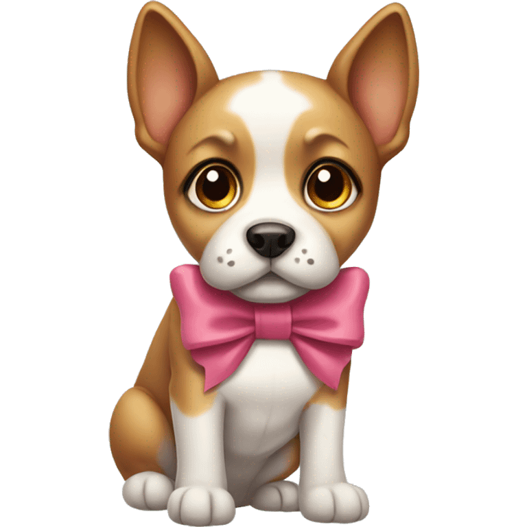 cute dog with bow  emoji