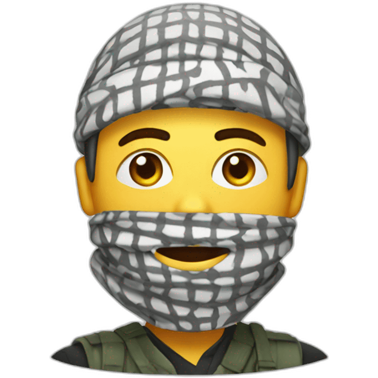 male with keffiyeh wrapped around head emoji