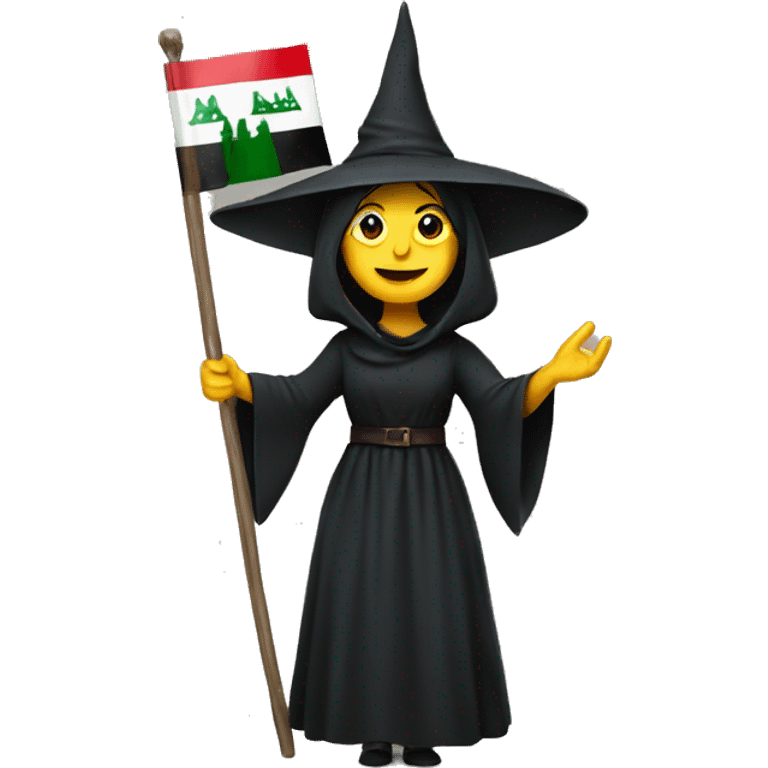 Witch holding palestine free sign emoji