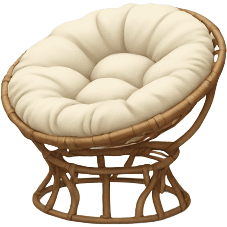 Light brown Papasan chair with cream cushion  emoji