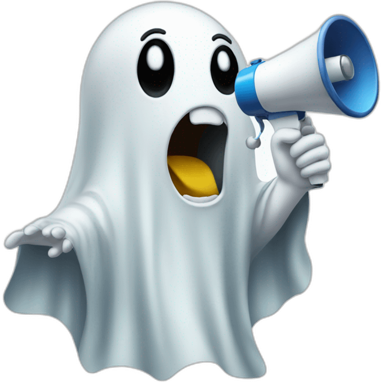 ghost with megaphone emoji