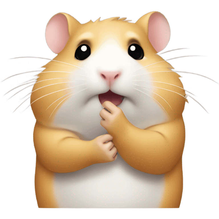 Hamster with hand covering mouth  emoji