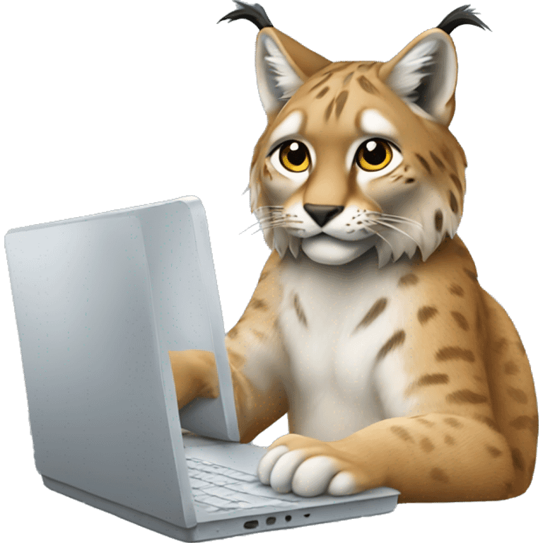 A lynx with a laptop emoji