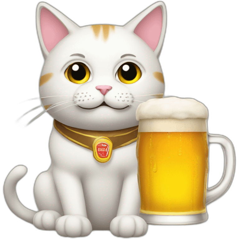 Cat with a beer emoji