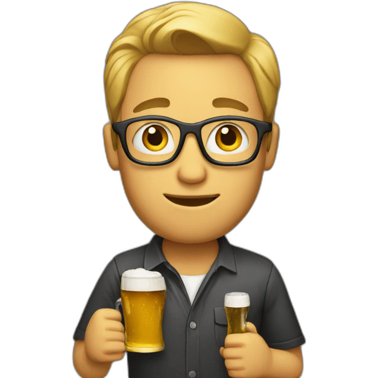 Journalist with a beer emoji