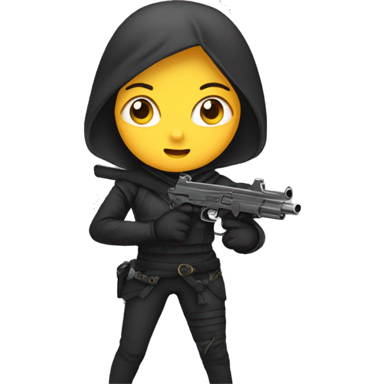 girl ninja with gun  emoji