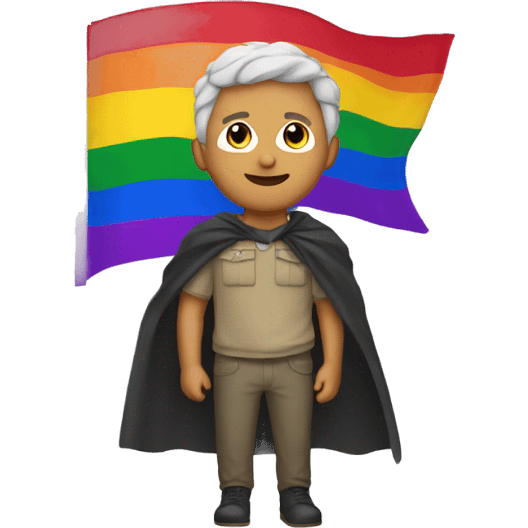 David with a pride flag cape emoji