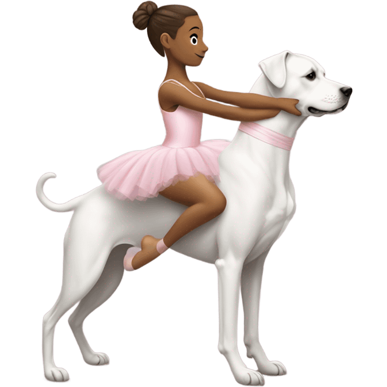 a ballerina riding a dog emoji