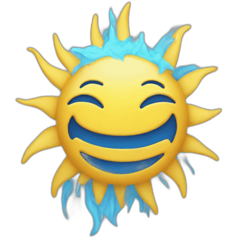 Blue sun emoji