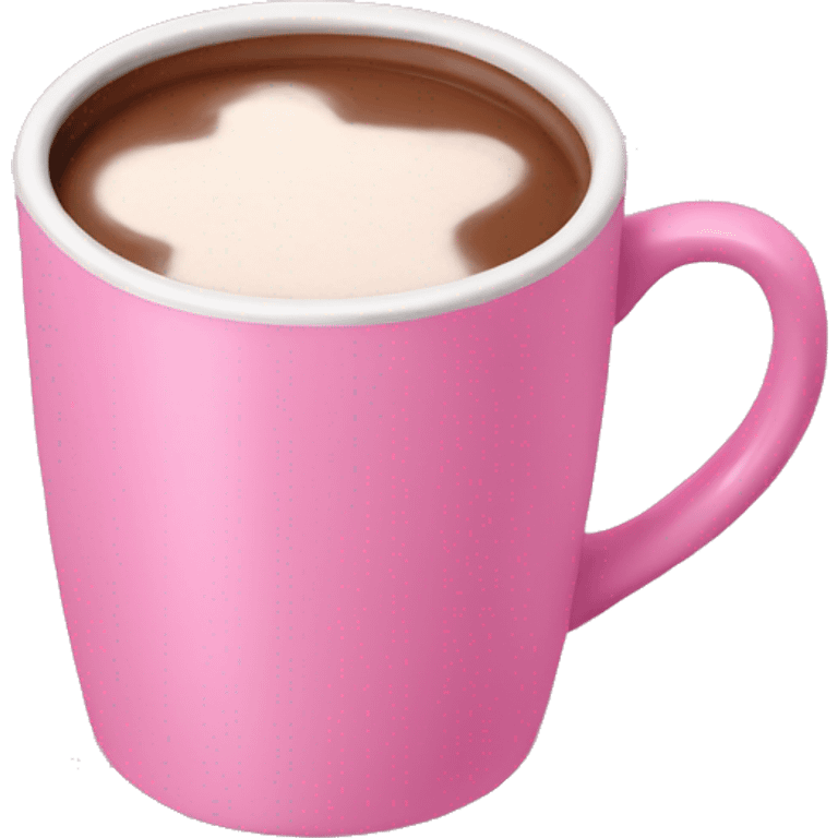 Hot chocolate milk in pink mug emoji