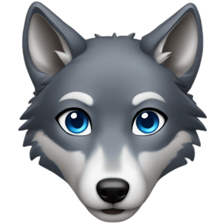 dark female gray wolf blue eyes  emoji