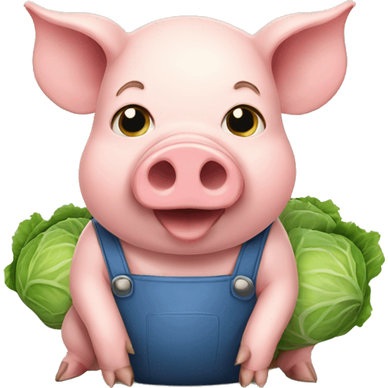 pig with cabbage emoji