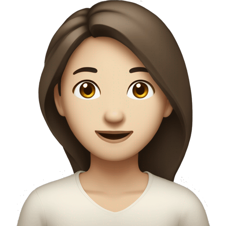 a person in their 20s with brown hair, brown eyes, and ivory skin, appearing as a friendly and positive Asian individual. a passionate product designer, and talkative emoji