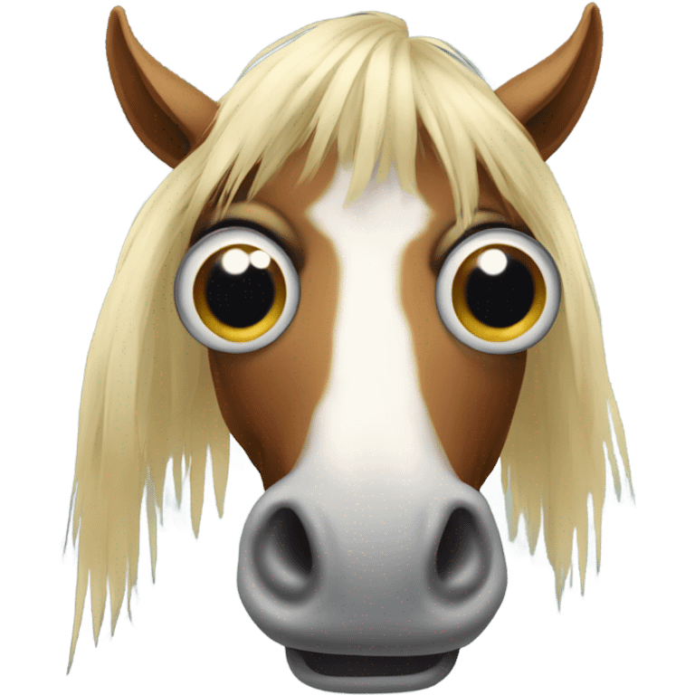 Horse with googling eyes emoji