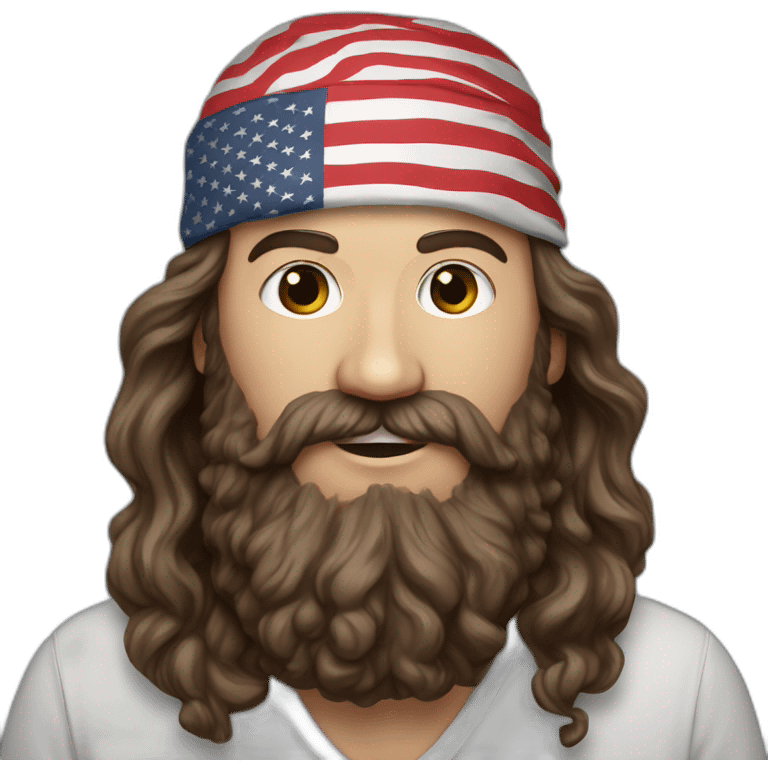 Willie Robertson with American flag bandana emoji