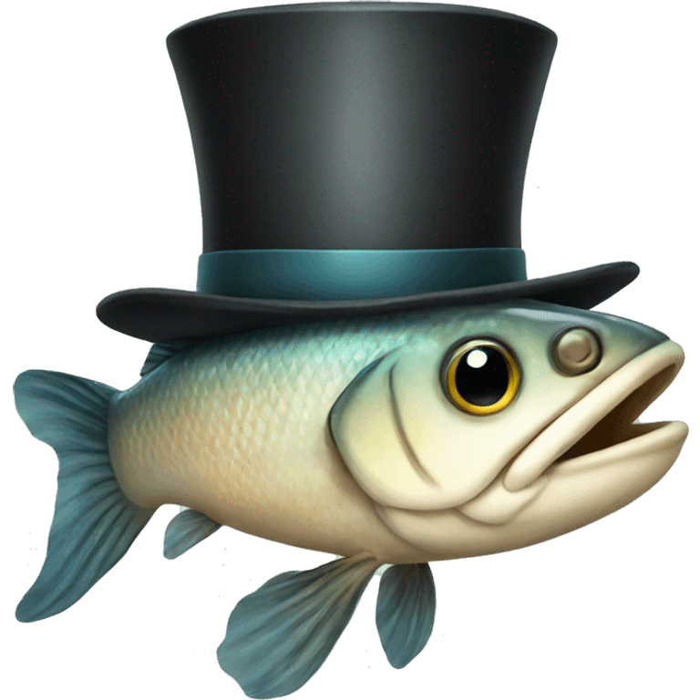 fish wearing a top hat emoji