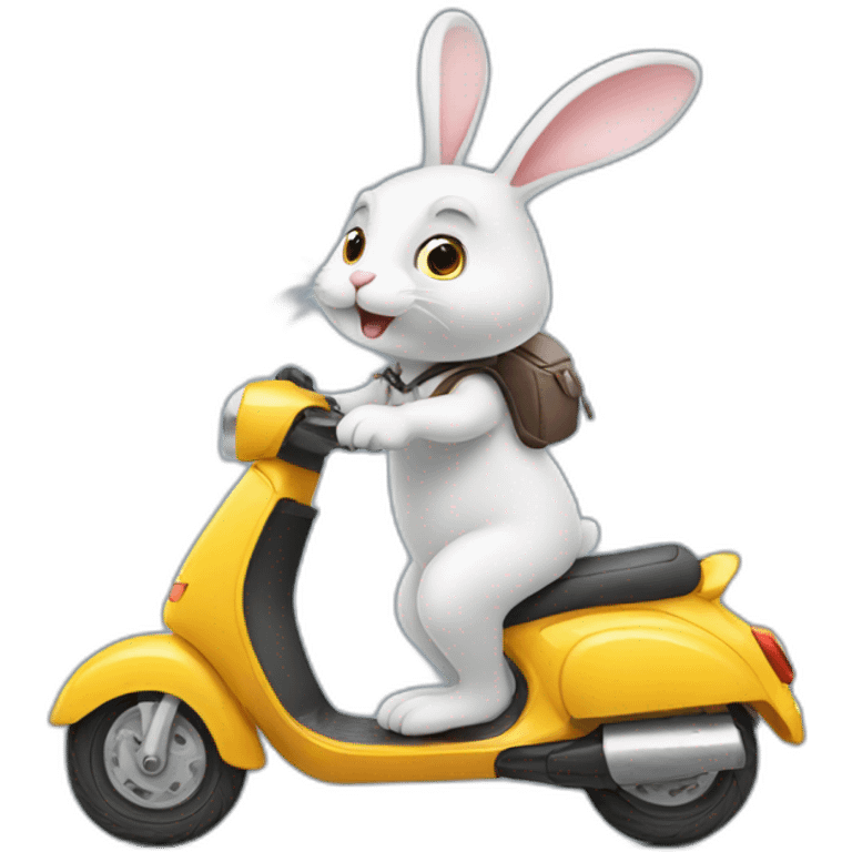 Bunny riding a scooter emoji