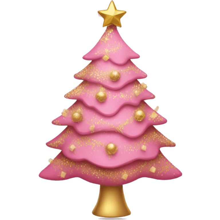 pink and gold christmas tree emoji