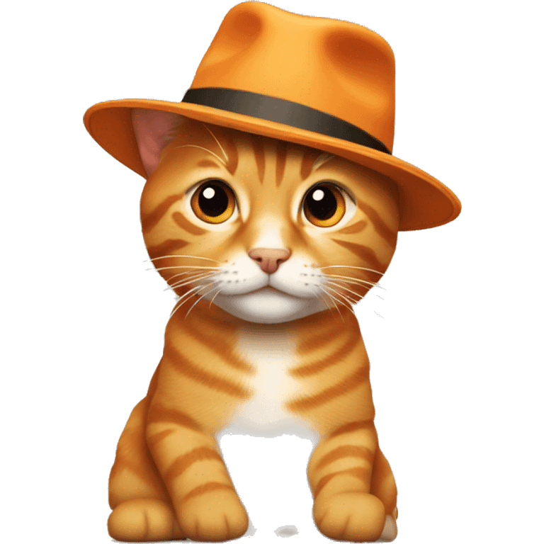 Orange Tabby Wearing A Hat  emoji