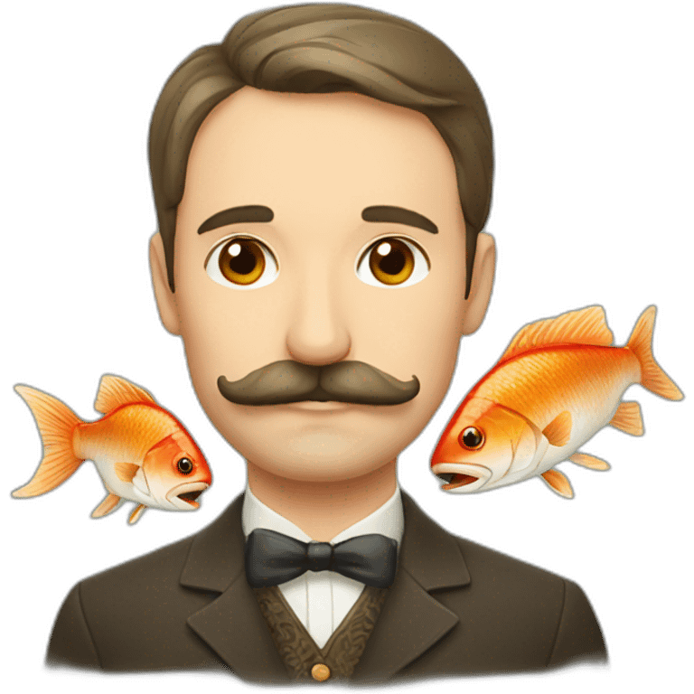 russian moustache husband with fish emoji