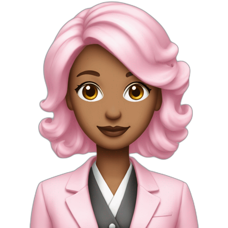 cosmetologist avatar dressed in pastel pink American suit emoji