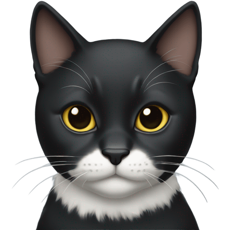 black cat with white markings emoji