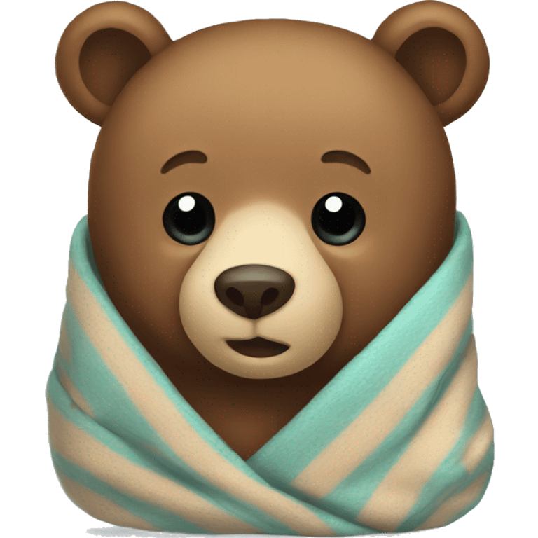 bear cozy in blanket emoji