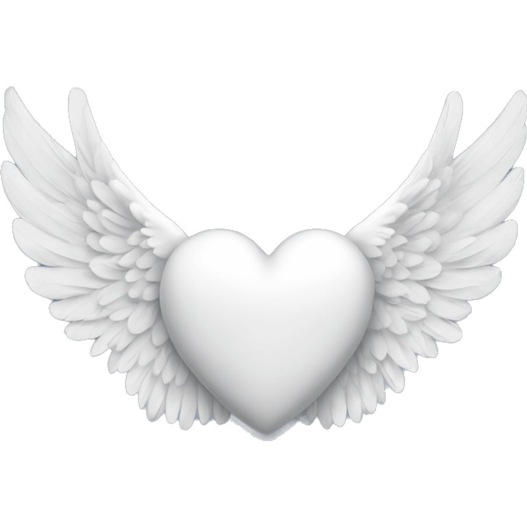 white heart with angel wings emoji