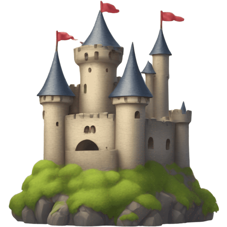 A cute Castle with cartoon arms and legs emoji