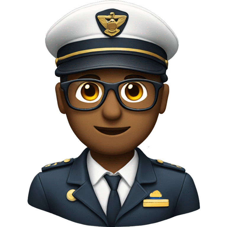 pilot emoji with hat and glasses emoji