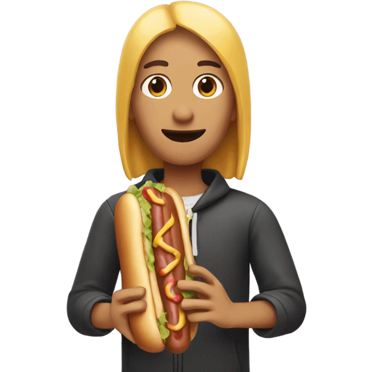 person holding a hot dog  emoji