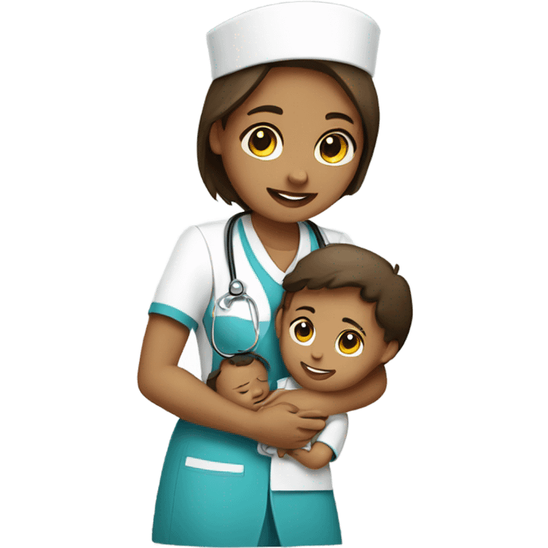 nurse holding child emoji