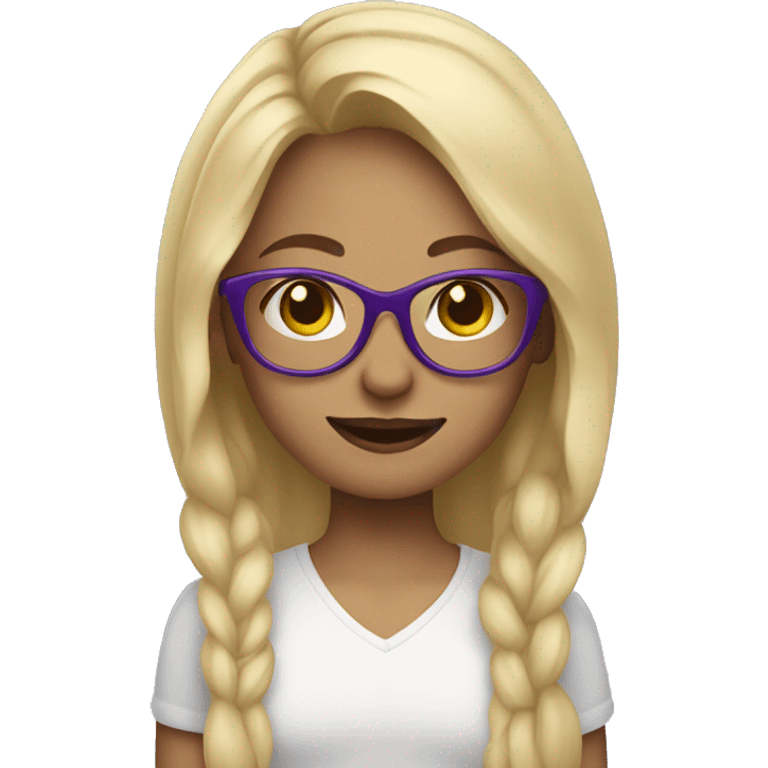 girl with blonde hair and purple glasses emoji