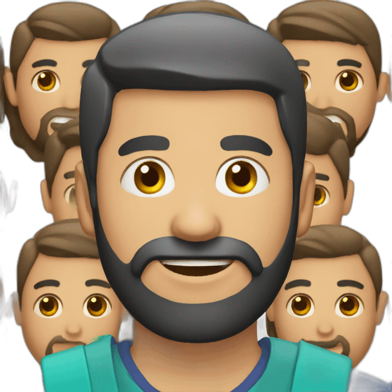 Uzbek guy with beard and short hair emoji