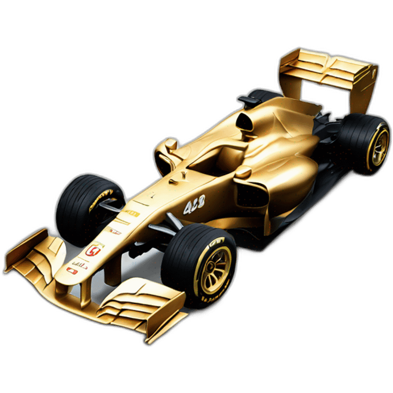 Luxury Billionaire F1 car with gold engine emoji