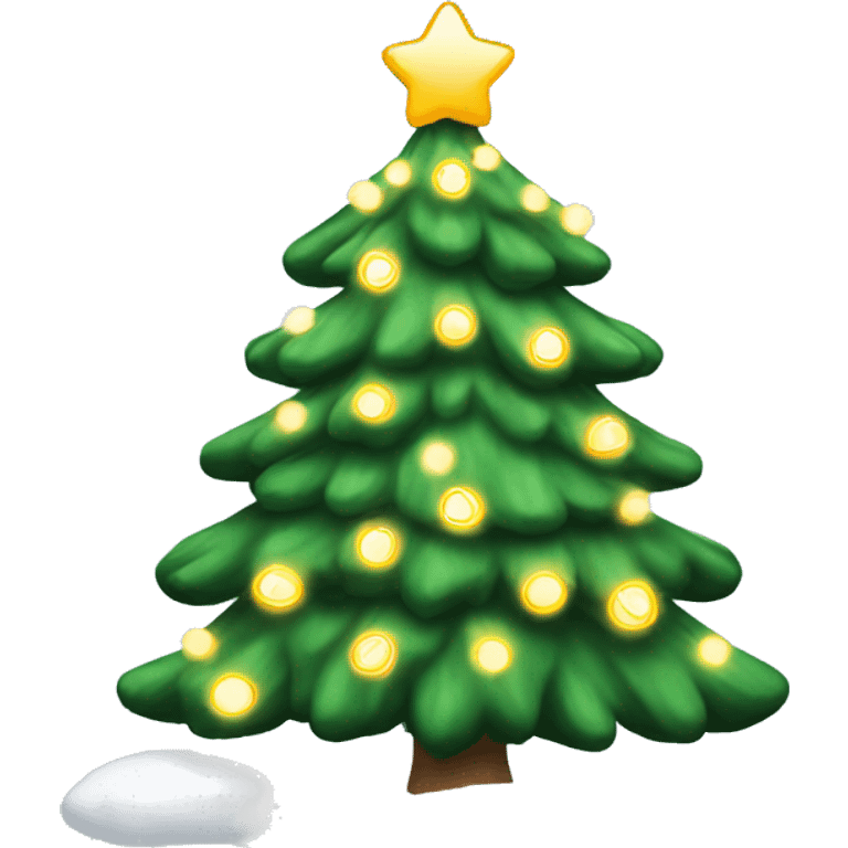 christmas tree with snow and lights  emoji