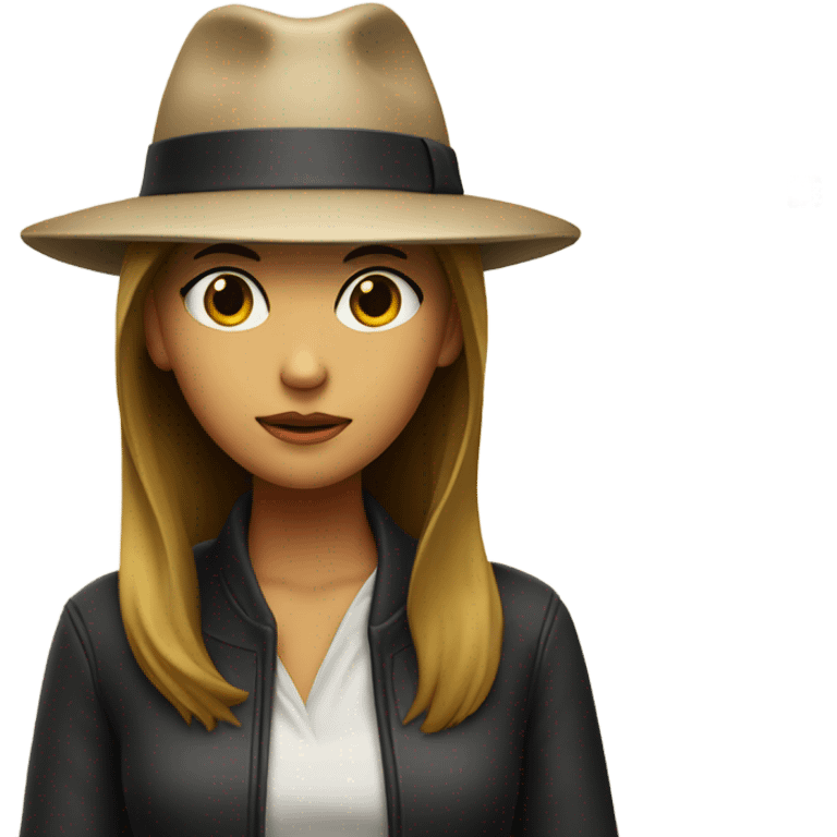 mystery girl with a hat and a cigarette  emoji