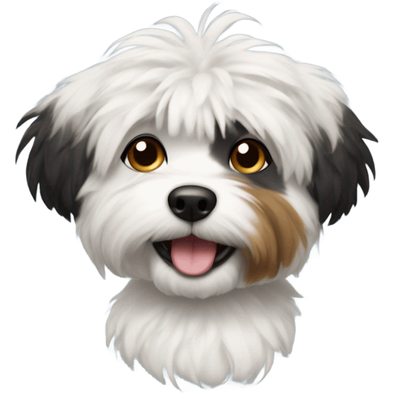 Small white and black scruffy dog  emoji