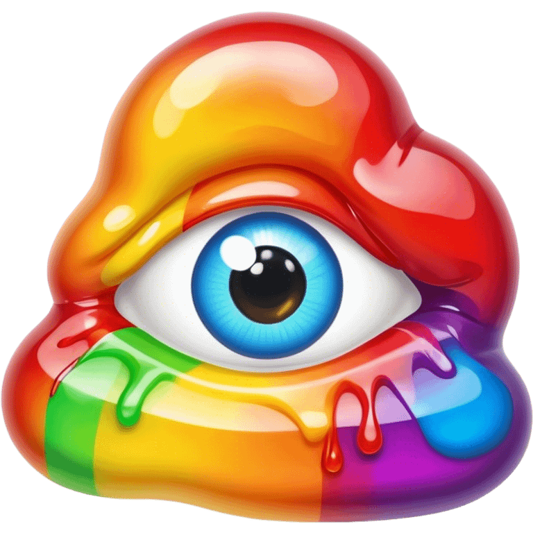 melted rainbow gummy eye emoji