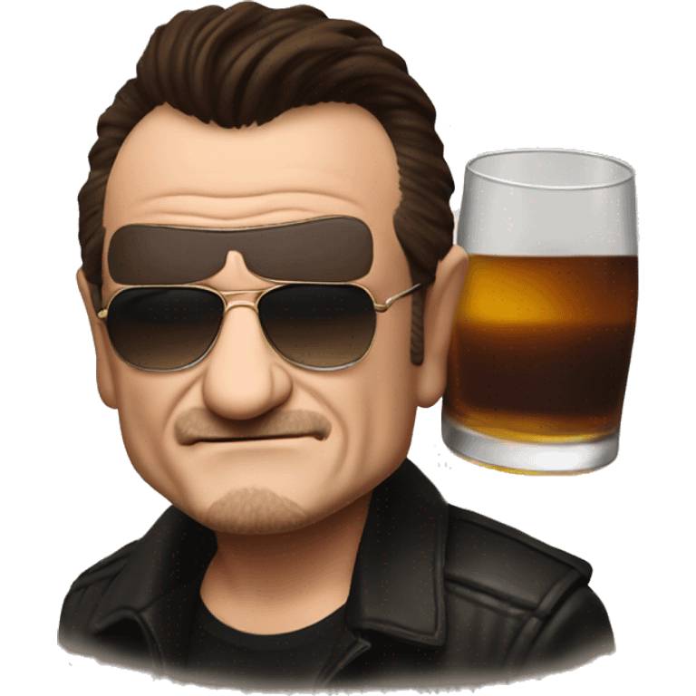 Bono drinking whiskey emoji