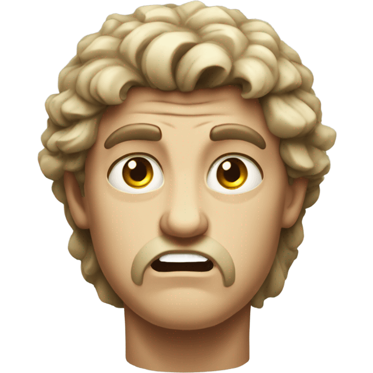 A Young angry greek God in Stone  emoji