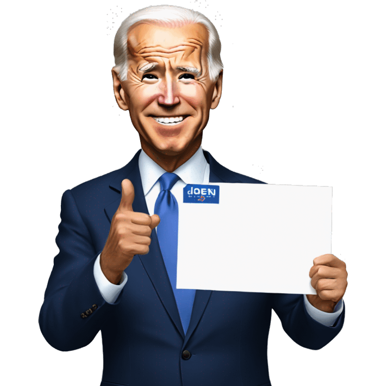 Biden holding a sign emoji